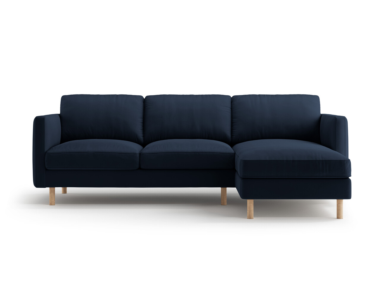 Coltar dreapta 3 locuri, Eden, Micadoni Home, 250x150x90 cm, catifea, albastru inchis - imagine 6